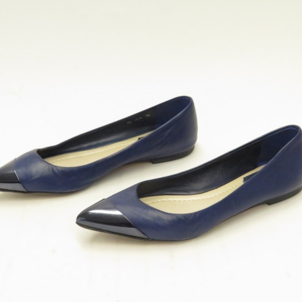 Christian Dior Ballet Flats Navy Leather Size 36 - Picture 2 of 8